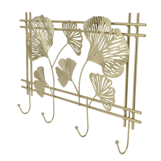 Wandkapstok Gingko Leef Design Premium Metaal Stevig Duurzaam Elegante Stijl Modieus Wand beige
