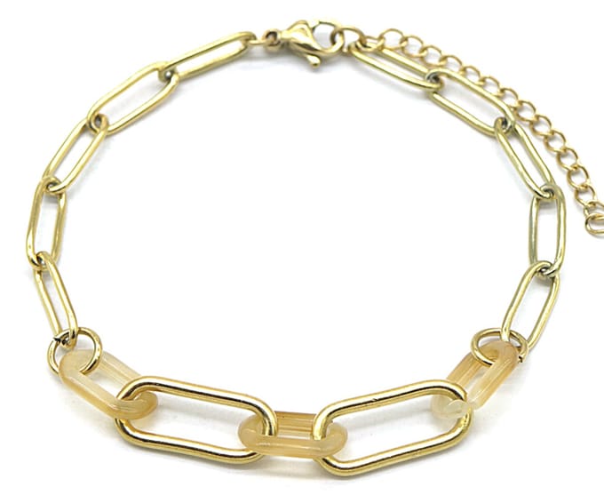 Armband Dames - Schakels Ovaal - RVS - Lengte 16-19 cm - Goudkleurig