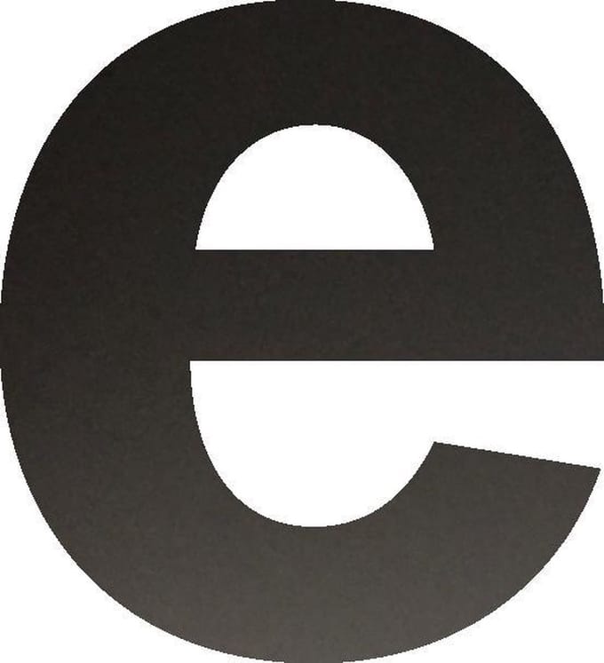 Huisnummer 9 cm - Letter e - Mat Zwart RVS