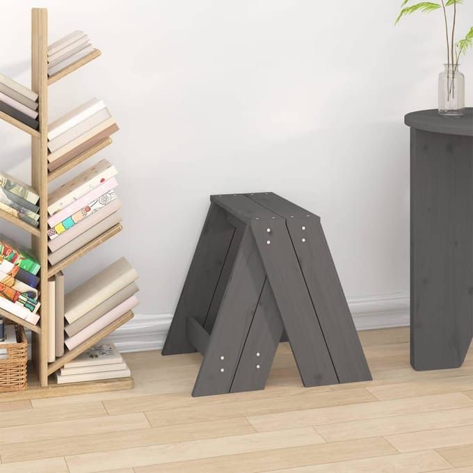 vidaXL - Krukken - 2 - st - 40x40x45 - cm - massief - grenenhout - grijs