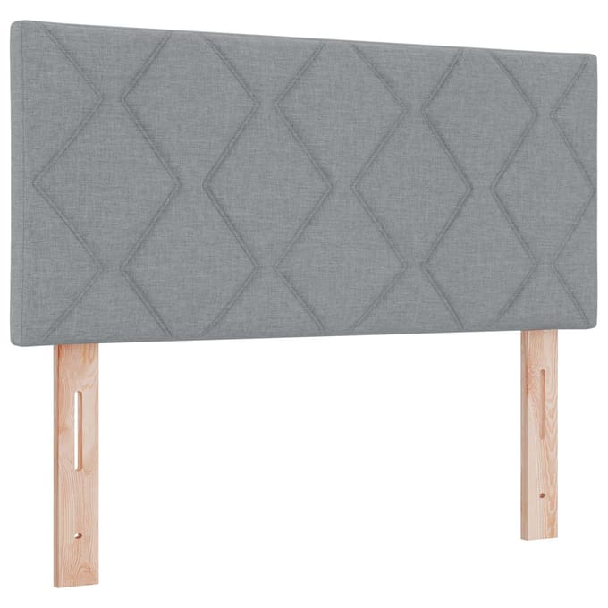 vidaXL - LED - Hoofdbord - Lichtgrijs - 100 - cm - Stof