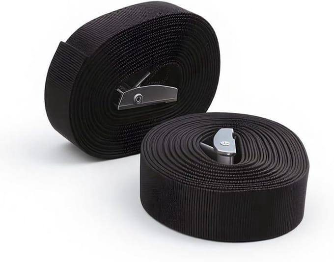 Spanbanden set - Sjorbanden met gesp - Lading vastzetten - Eéndelig ontwerp - 5 meter lengte - Zwart
