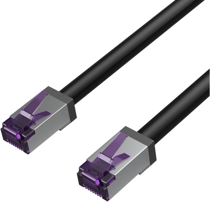 Flexline®-Patchkabel cat. 6A S/FTP, kurze Bauform, PIMF, schwarz, 0,25m