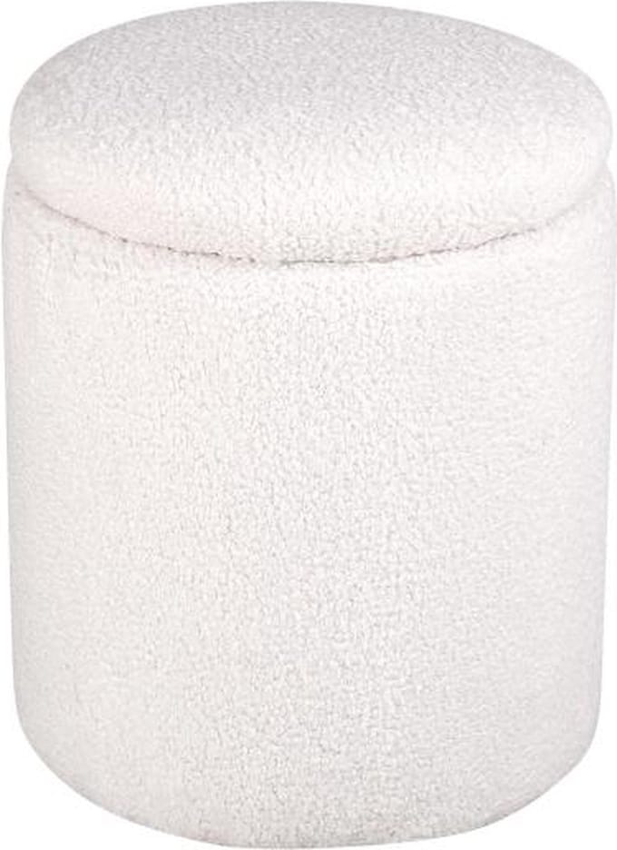 Svea - Zara poef - teddy - wit