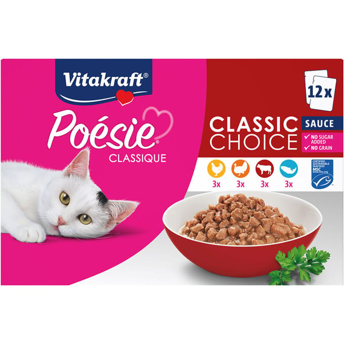 Vitakraft Poésie Classique multipack - natvoer - vlees & vis - 12x85 gr