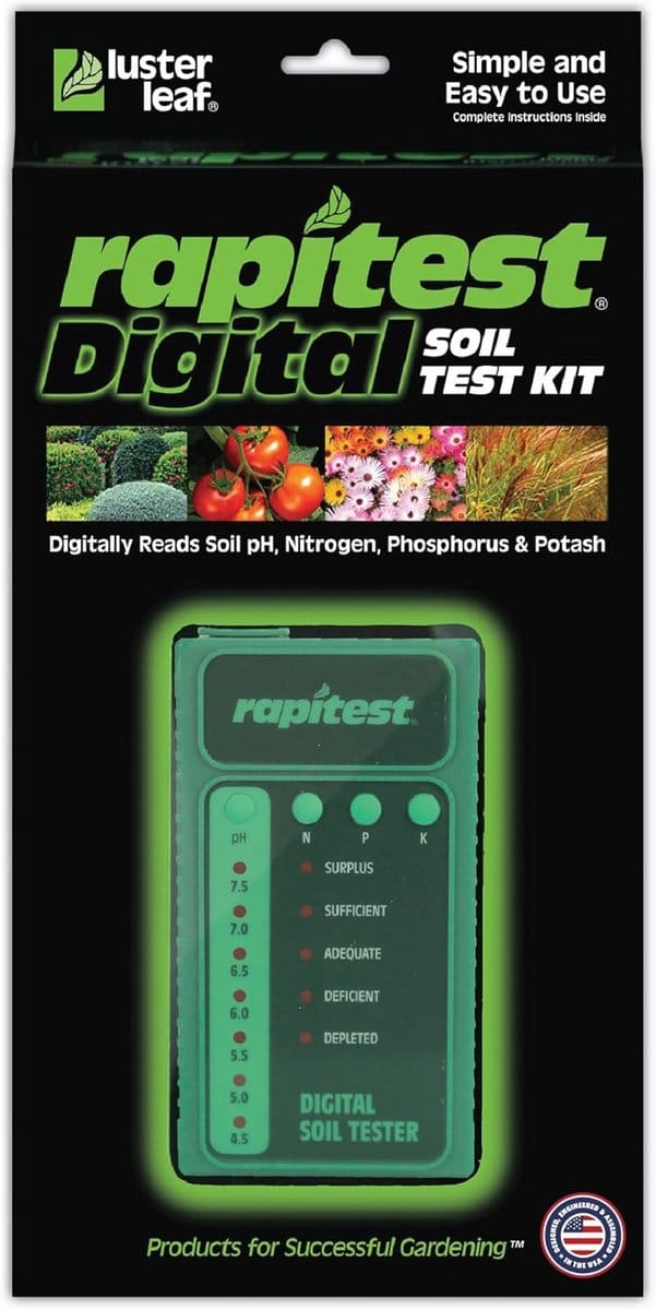 Digitale Bodemtest Set voor pH, Stikstof, Fosfor en Kalium (N-P-K), 25 Tests