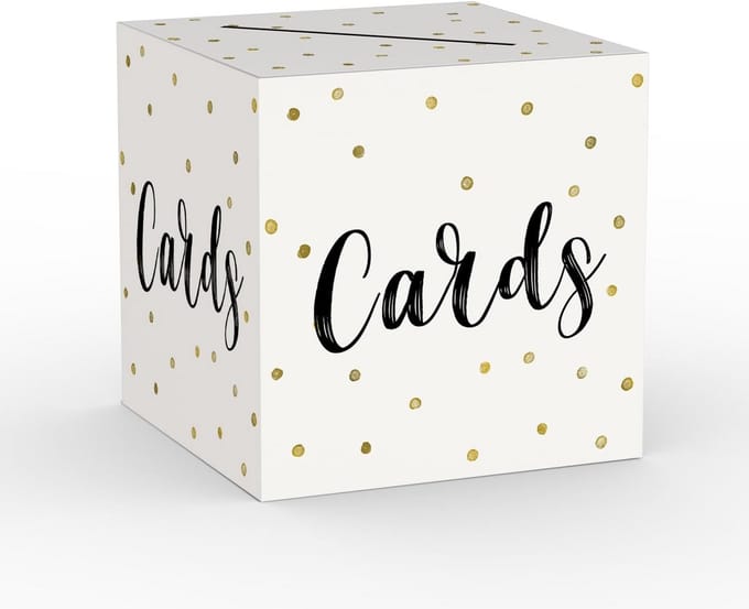 Luxe Cadeaubox met Gouden Stippen voor Kaarten en Cadeaus