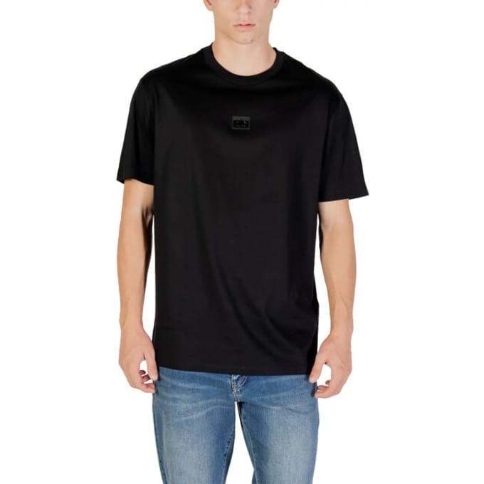 Round Neck Cotton Short Sleeve T-Shirt - Black Shirts