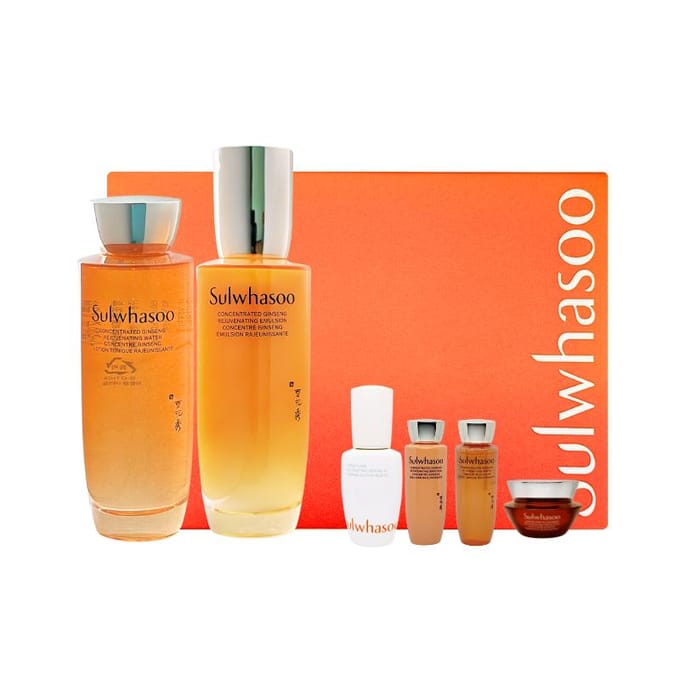 [Sulwhasoo] Concentrated Ginseng Rejuvenating Water + Emulsion Special Set (Toner 150ml, Emulsion 125ml, Samples) orange