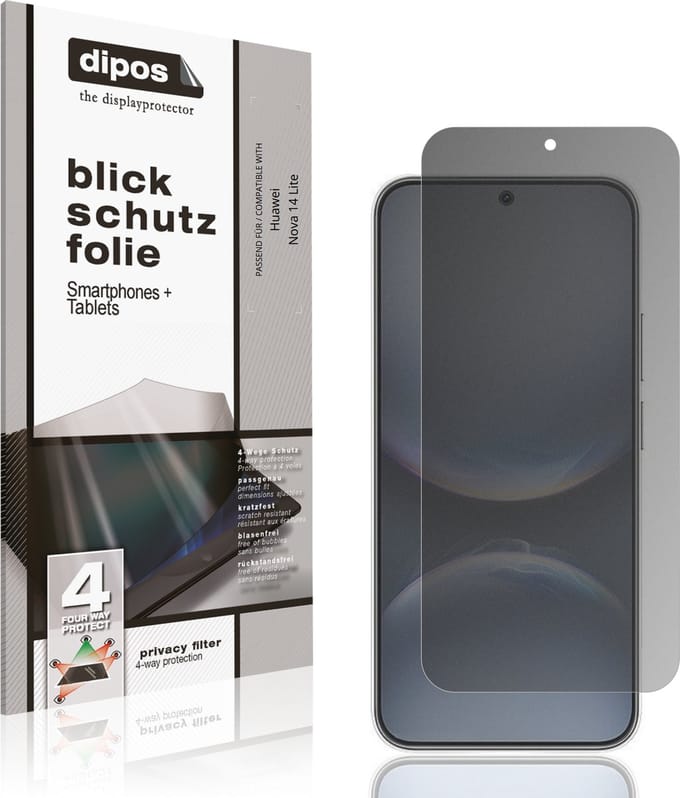 dipos – Matte Privacy Screenprotector geschikt voor Huawei Nova 14 Lite | Anti-Spy Beschermfolie
