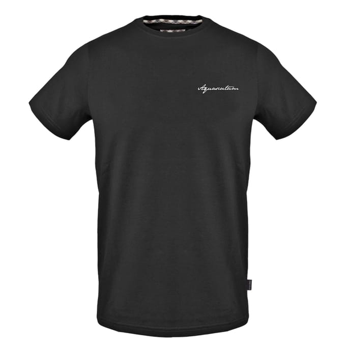 Aquascutum Heren Logo Crew Neck Regular T-shirt (Zwart)