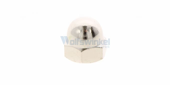 Hoenderdaal dopmoer messing vernikkeld m10 din 1587 - doos à 50 stuks