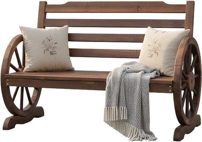 Tuinbank - 112 cm breed - 2 persoons - hout - bruin