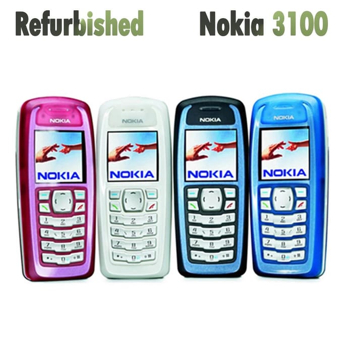 Gerenoveerde Nokia Originele Nokia 3100 Mobiele Telefoon Met 1 SIM Simple Set wit