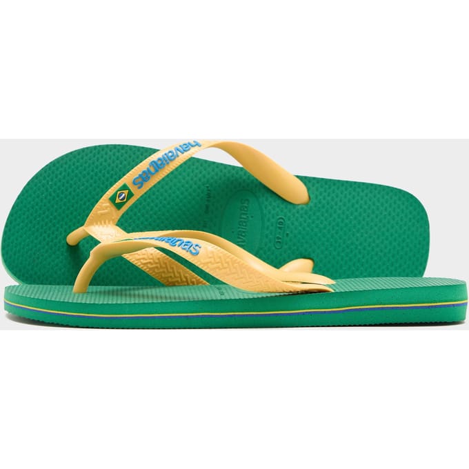 Havaianas Brasil Logo Slippers en Sandalen Dames - Groen - Maat 35/36 - Plastic