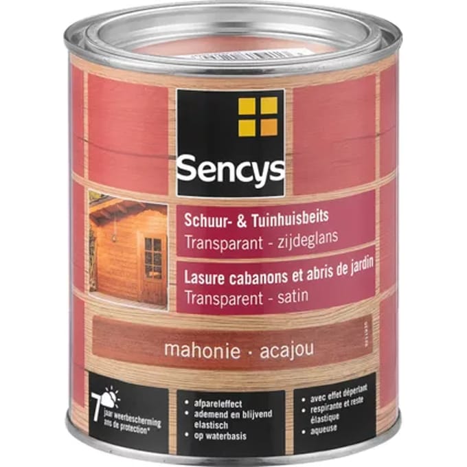 Sencys Tuinhoutbeits Tuinhuis En Schutting Transparant Mahonie 0,75l