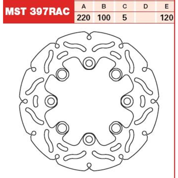 Remschijf TRW MST397RAC, 1 Stuk