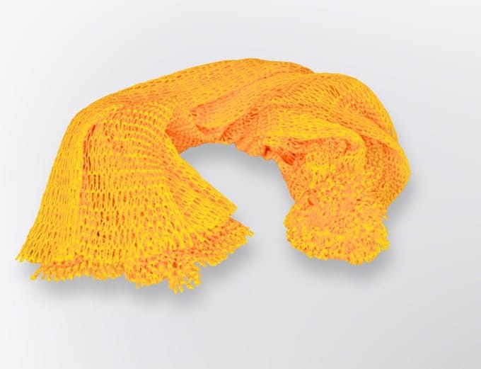 Afrikaanse netspons geel African net sponge yellow - Ghanaian SAPO spons - traditionele Ghanese scrub spons