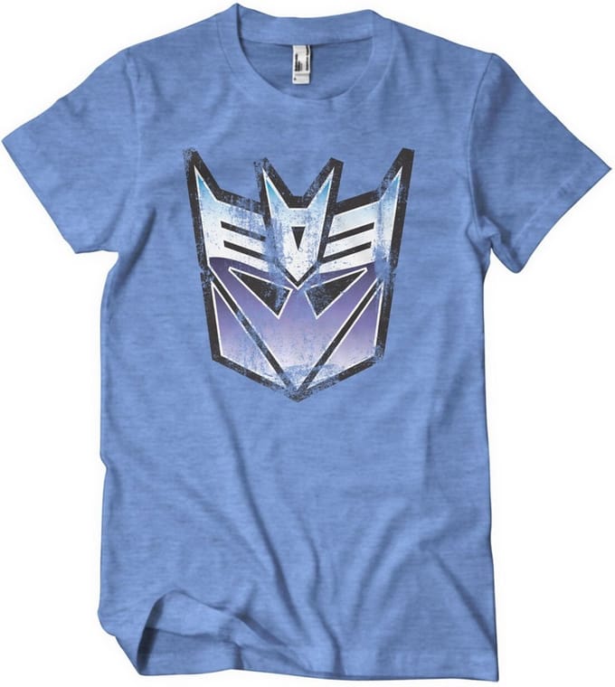 Transformers Distressed Decepticon Shield T-shirt Blauw/Heather