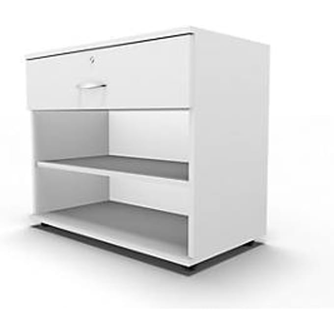 Schäfer Shop Select Sideboard, met schuiflade, afsluitbaar, spaanplaat, B 800 x D 420 x H 663 mm, wit