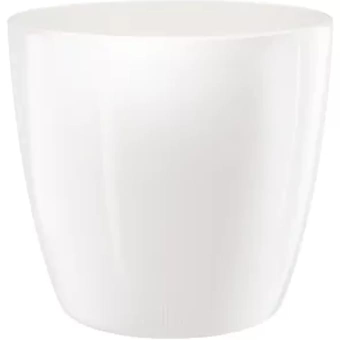 Elho Brussels Diamond Rond 25 - Bloempot voor Binnen - Ø 25.2 x H 23.0 cm - Wit