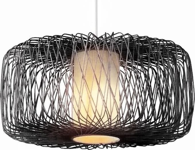 Fine Asianliving Bamboe Hanglamp Zwart D50xH30cm Noah
