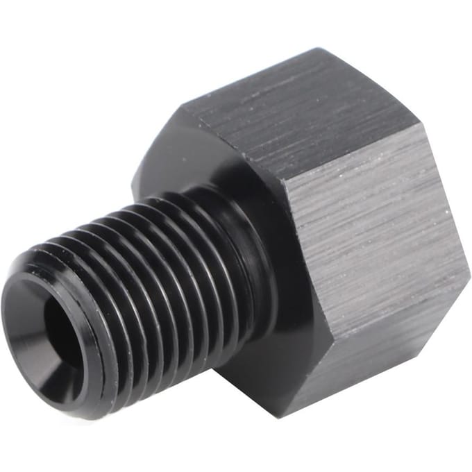 18in NPT Vrouwelijk naar M10x1.0 Mannelijk Verloopstuk Oliedrukmeter Adapter Vervanging Zwart gray