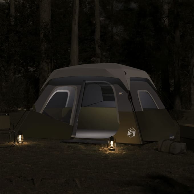 vidaXL - Tent - met - LED - 6-persoons - snelontgrendeling - lichtgroen