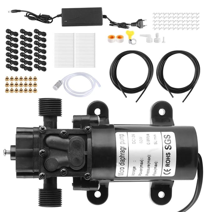 Système de Refroidissement par Pulvérisation Basse Pression Électrique Domestique 15M 21-Buses black