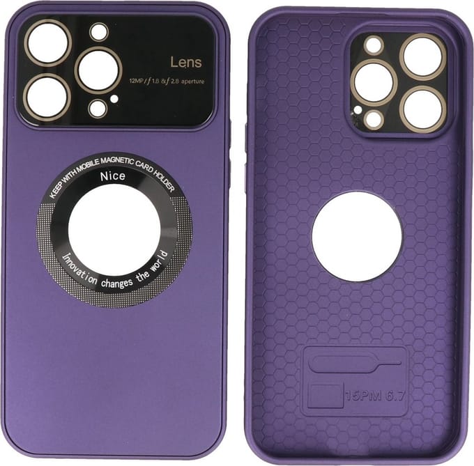 iPhone 15 Pro Max Hoesje - Prime Magsafe Case met Camera Beschermer - Purple