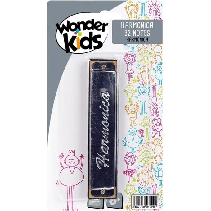 Educatieve harmonica van metaal 32 noten Wonderkids