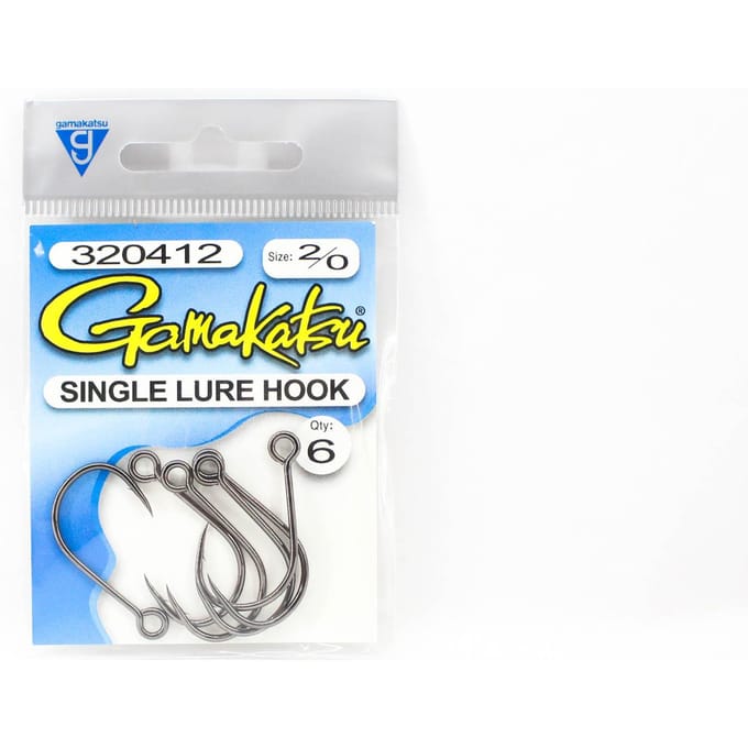 Gamakatsu Enkele Kunstaashaak Maat 2/0, 6 Per verpakking (4883) white