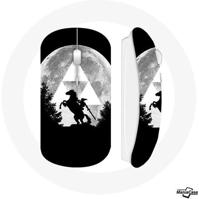 Souris Sans Fil - Zelda - Lune - Noir - USB Wifi - Compatible Mac et PC