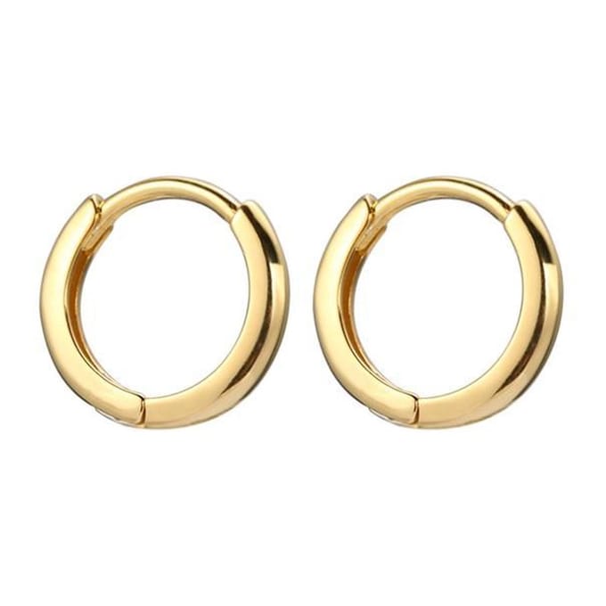 Zilveren Oorringen - Ronde Buis - Verguld - 12mm