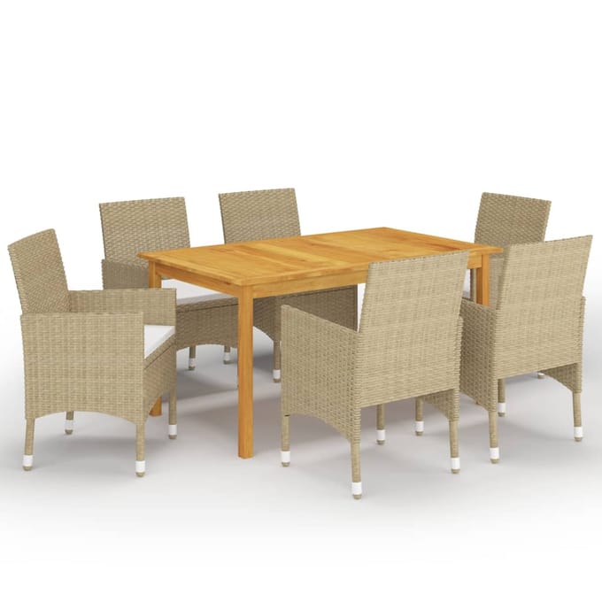 vidaXL - 7-delige - Tuinset - beige