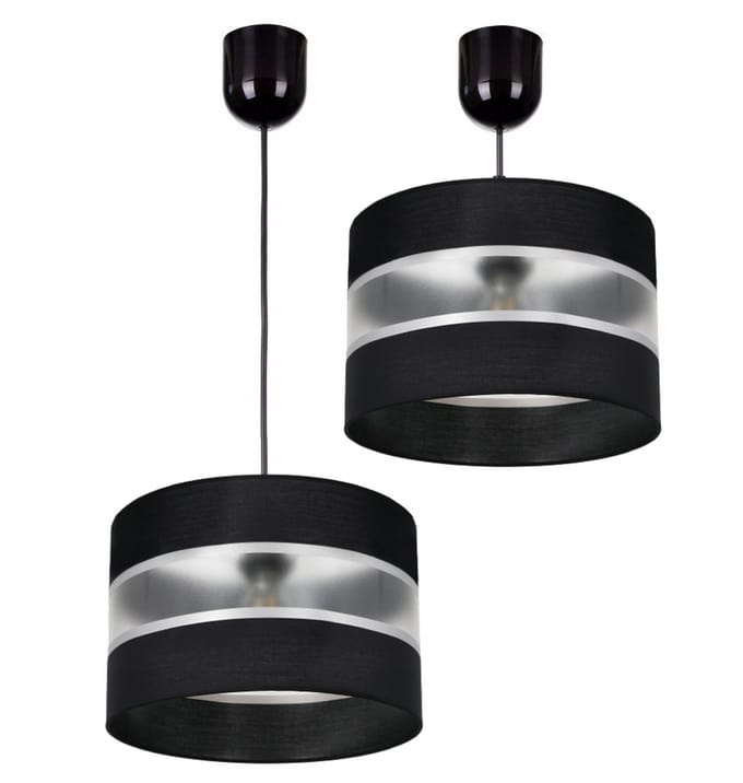 Zwarte Hanglamp met Stofkap - Diameter 30cm