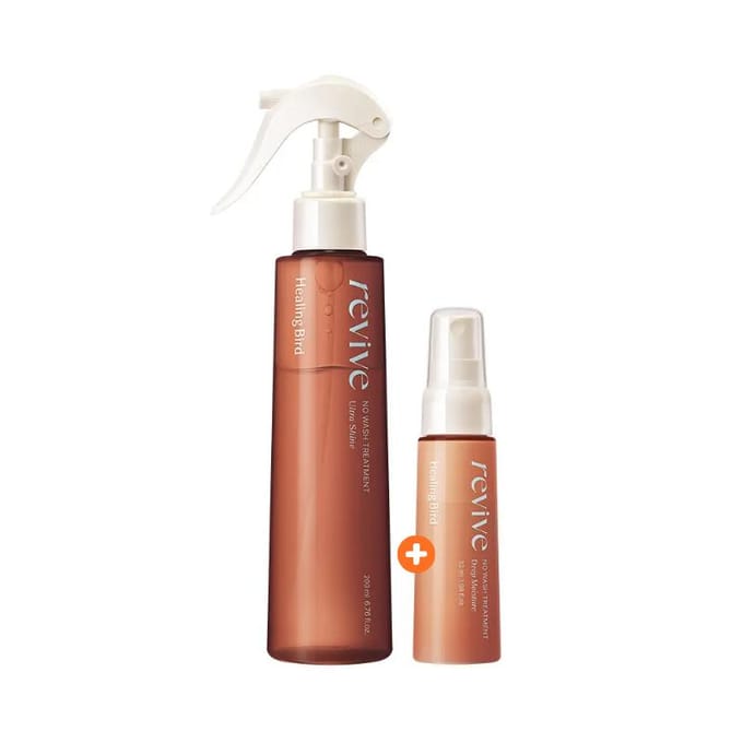 [Oiseau Guérisseur] Traitement sans rinçage Revive Ultra Brillance Set (200ml + 32ml) - Brillance Instantanée & Recharge Dommages brown