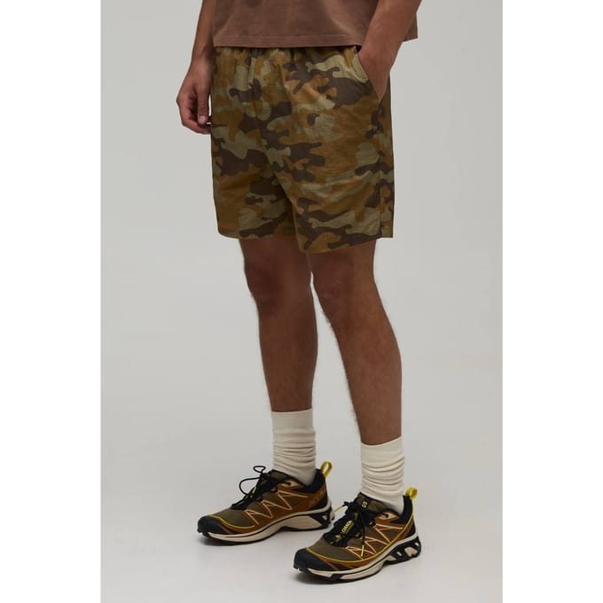 Ontspannen Camo Middellange Ripstop Short | Yellow | Size Small