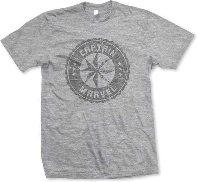 Marvel Captain Marvel Heren Tshirt -L- Grey Circle Grijs