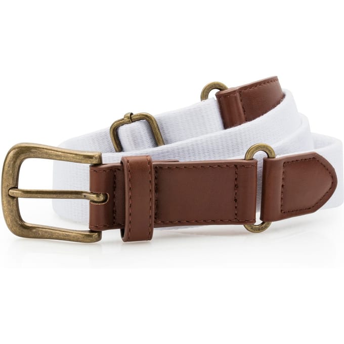 Asquith & Fox Heren Fauxleer en Canvasgordel (Wit)
