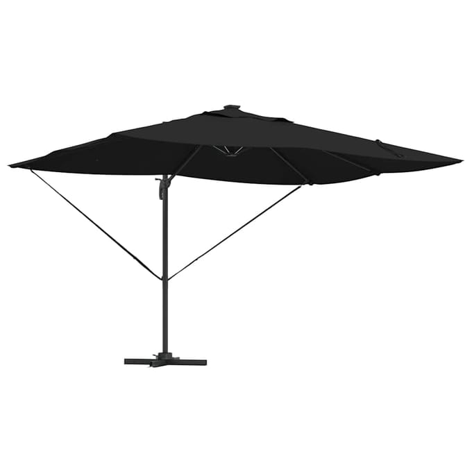 vidaXL - Parasol - 352 - x - 251 - x - 265 - cm - Polyester - en - Aluminium - Zwart