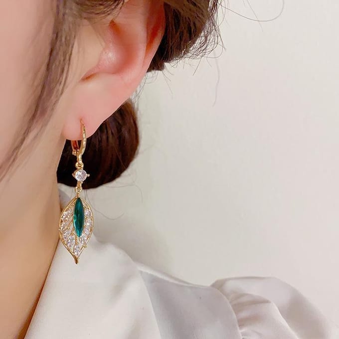Boucles d'oreilles vertes avec mode et tempérament, bijoux de fiançailles et de mariage pour femmes, cadeaux vert