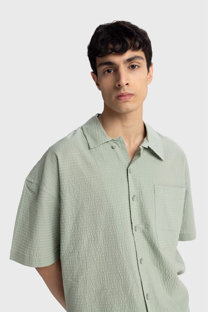 Getextureerde Korte Mouwen Shirt