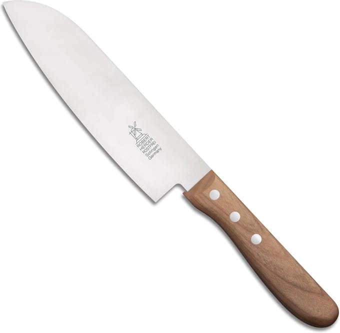 Robert Herder Santoku Koksmes – RVS – Lemmet 16,5 cm – Heft Kersenhout