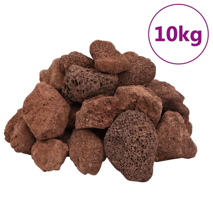 vidaXL - Lavastenen - 10 - kg - 5-8 - cm - rood