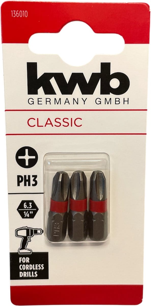 KWB 3 bitjes standaard 25mm PH3