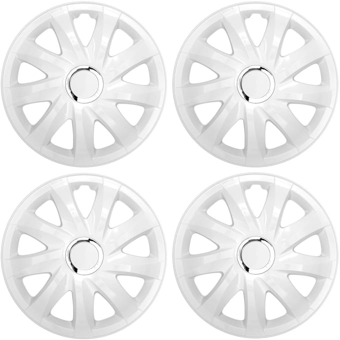 Universele wieldoppen 13'' NRM Drift wit, set van 4 stuks