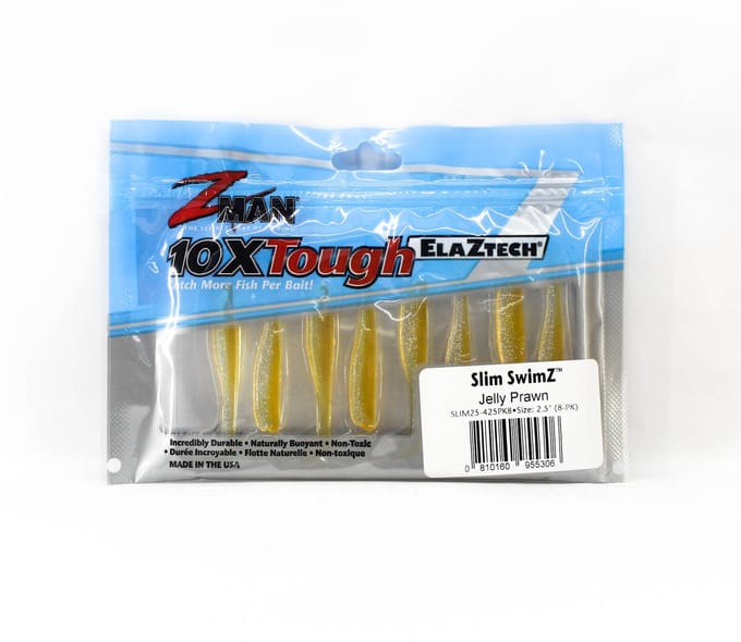 Zman Soft Lure Slim SwimZ 2,5 Inch 8 per Pak Jelly Prawn (5306)
