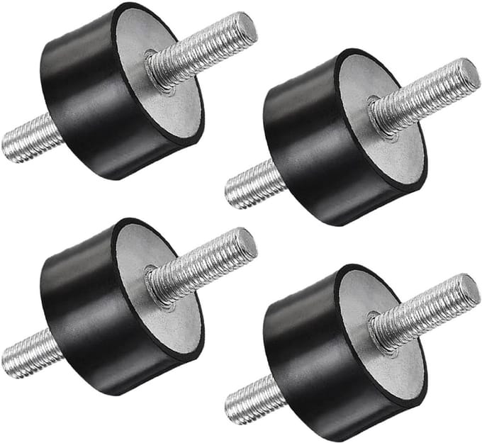 Schokdemper rubber montage set van 4 - demper buffer anti-vibratie isolator beugels