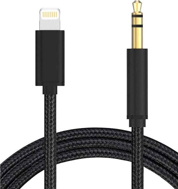 iPhone Lightning naar Headphone Jack Audio Aux Kabel - Iphone auto kabel - 3.5 mm - 1 Meter - Zwart